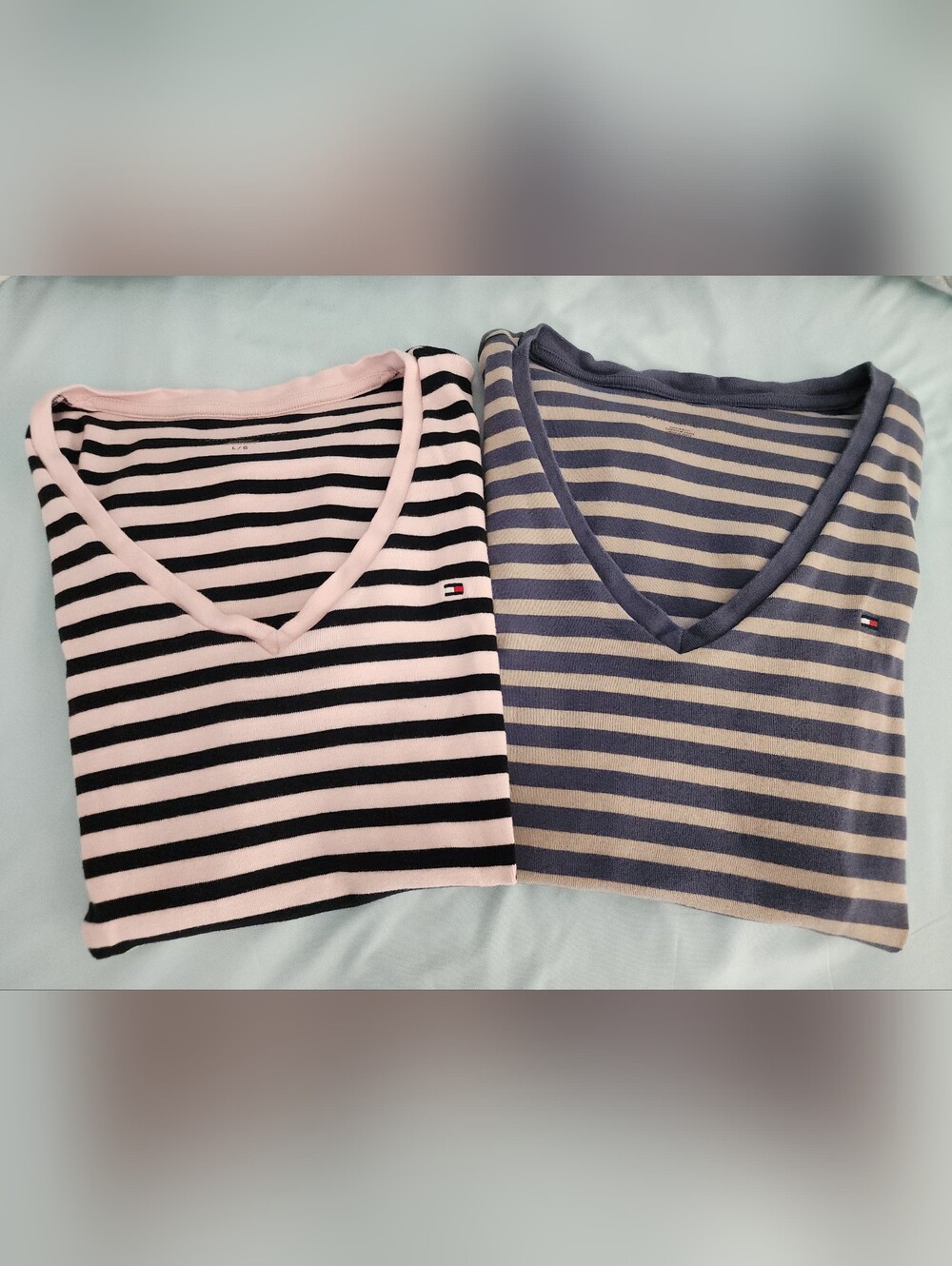 Tommy Hilfiger Bundle Pink & Blue Striped Women's Tshirts